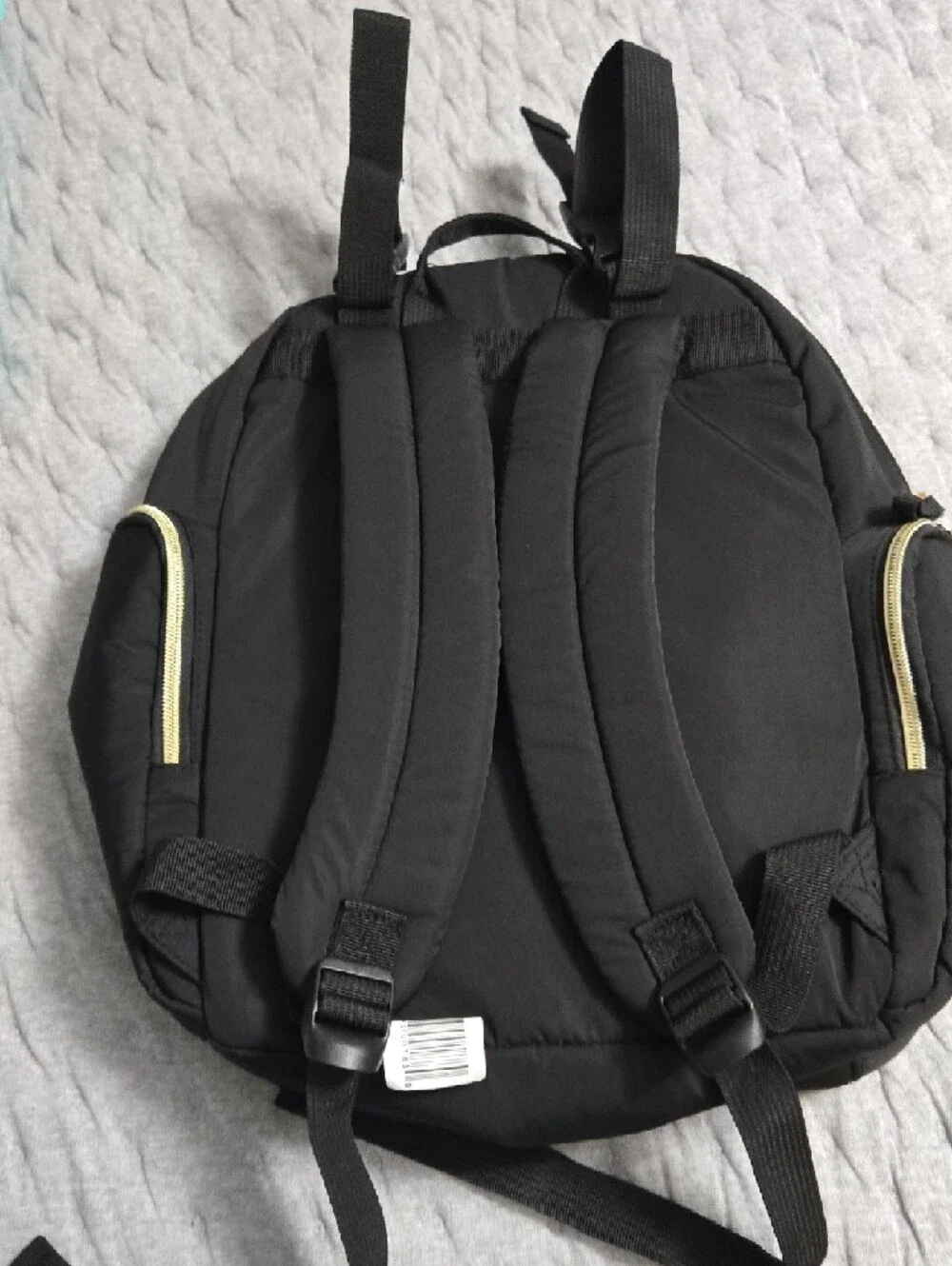 Neutral Beige and Diaper Bag Backpack with Gold Accents